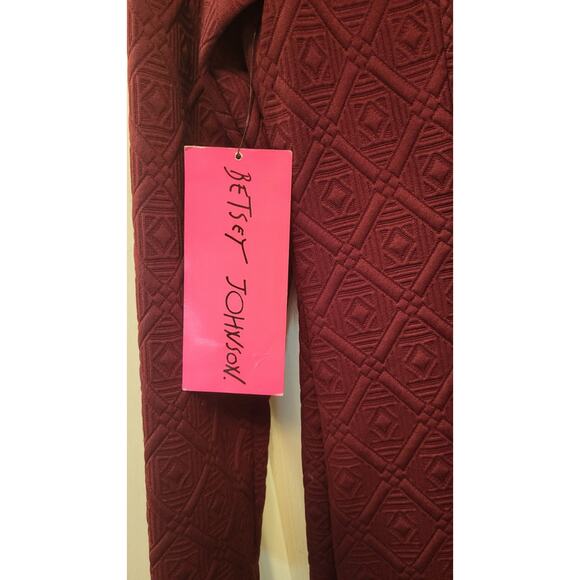 Betsey Johnson Long Sleeve Round Neck Dress Size 12 Burgundy NWT 80s - Picture 14 of 16